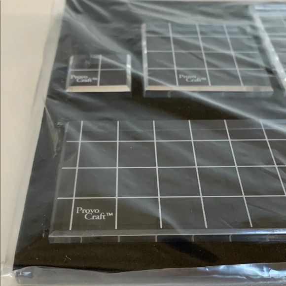 NIB Provo Craft for Simply Chic Stamps 4 Acrylic Block Set 1 Clear Lined 24-8343 - Picture 4 of 4